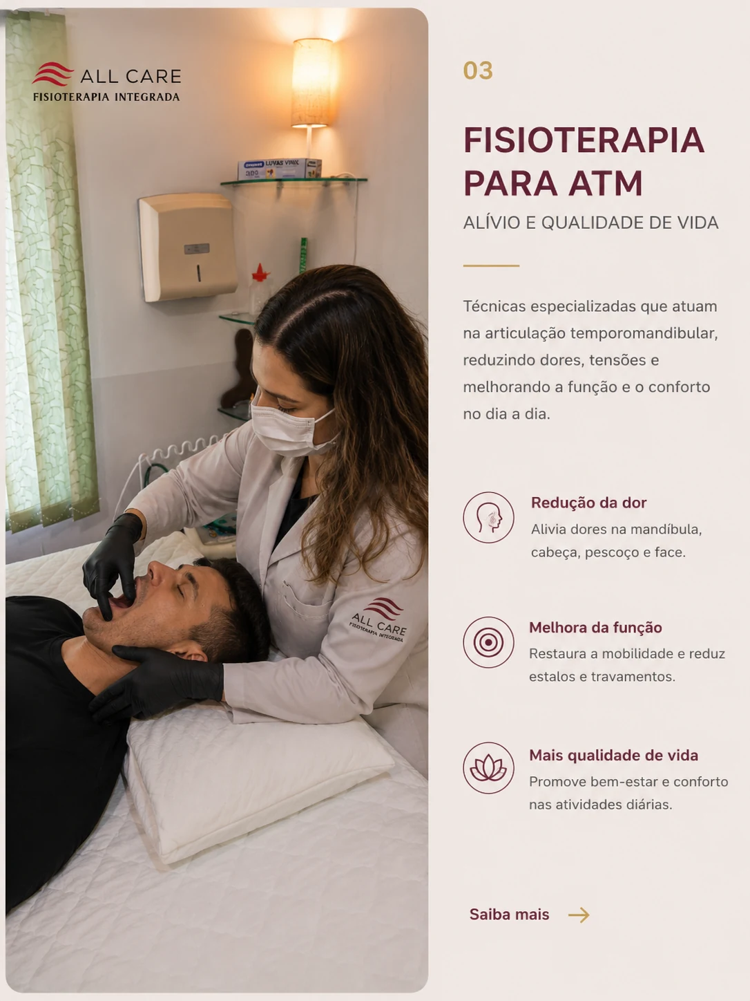 Fisioterapia para ATM na All Care Fisioterapia em Santo André