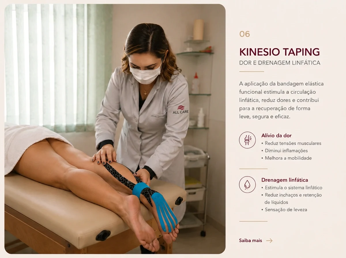 Aplicação de Kinesio Taping na All Care Fisioterapia