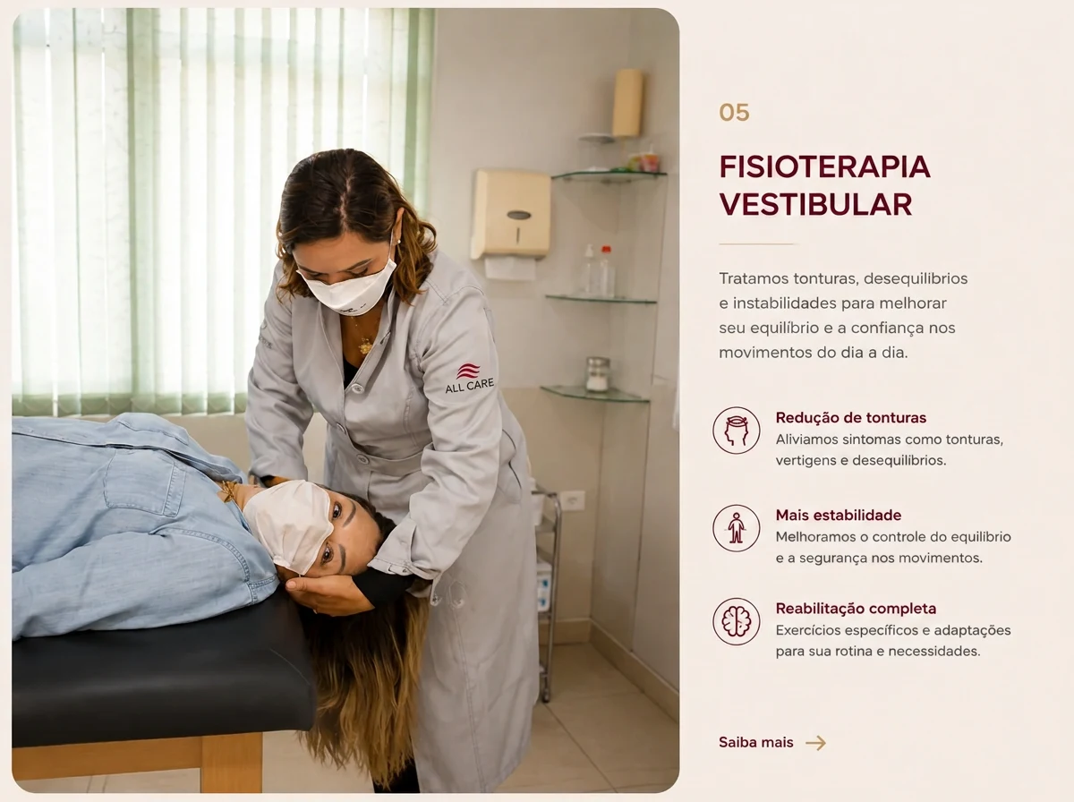 Fisioterapia Vestibular na All Care Fisioterapia em Santo André